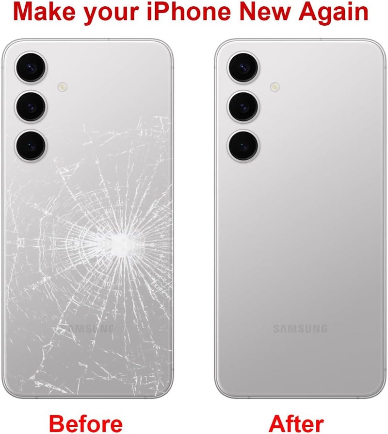 Perzework Rear Back Glass Replacement for Samsung Galaxy S24+ Plus 6.7-inches with Reparing Toolkit (Marble Gray) - Image 5